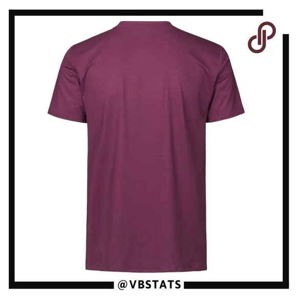 Doxa Men's Troy Miles Short Sleeve Athletic Running T-Shirt Maroon Size Large - Picture 3 of 11